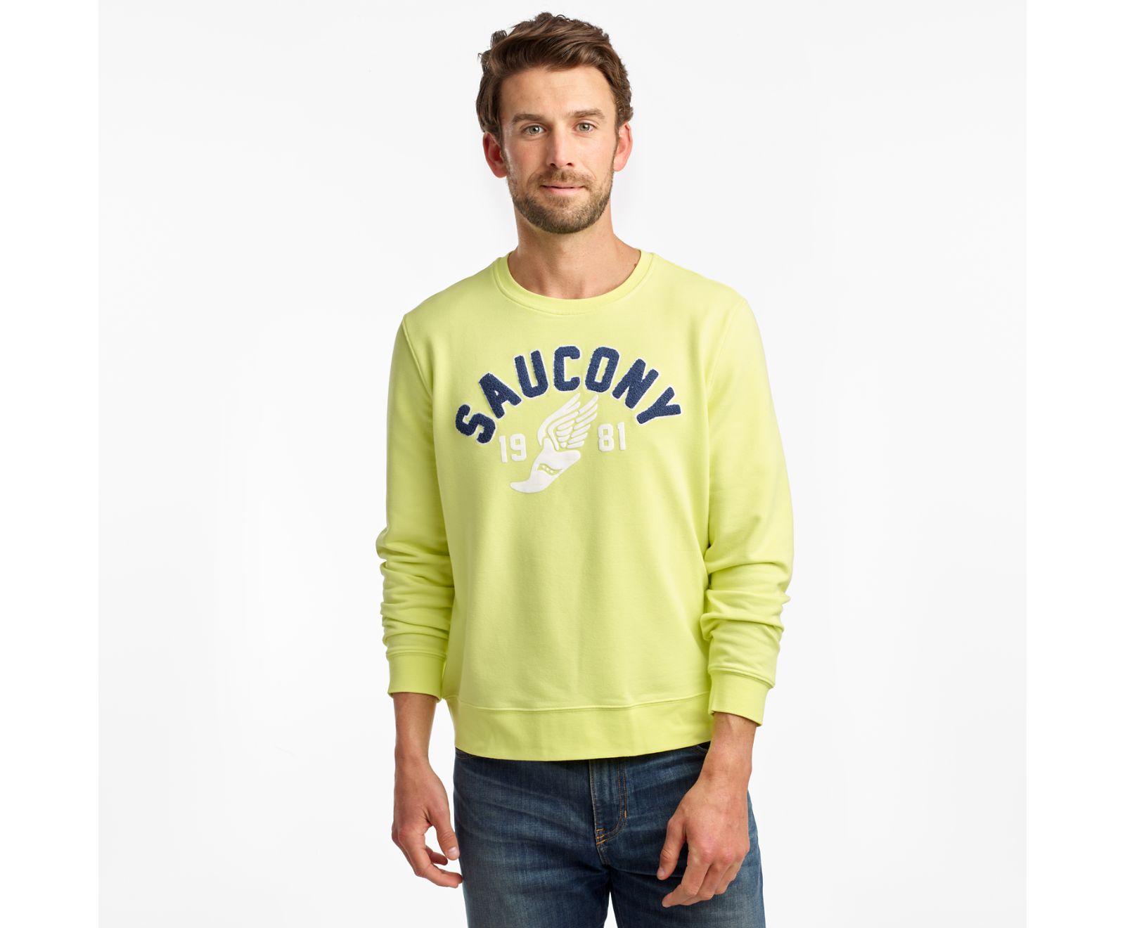 Saucony Rested Crewneck Skjorta Herr Orange Ljusgröna | Sverige 375ZUT